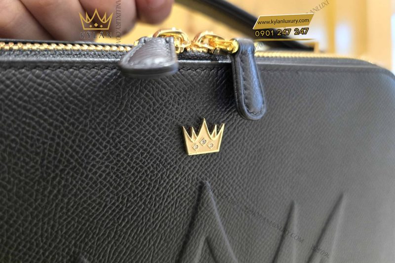 Túi Clutch KyLan Signature da Epsom mix da cá Alligator