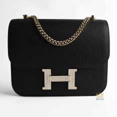 Túi xách nữ da Epsom đính logo chữ H kim cương