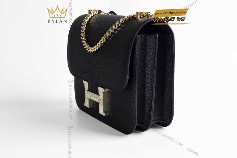 Túi xách nữ da Epsom đính logo chữ H kim cương