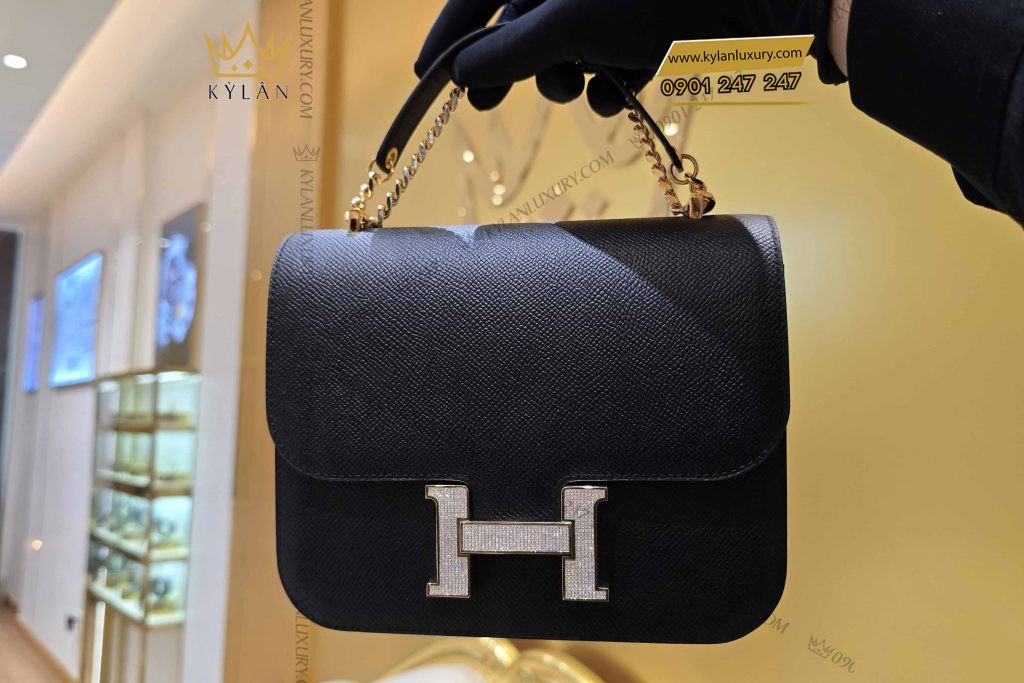 Kỳ Lân Luxury tui xach nu da epsom dinh logo chu h kim cuong 8 Túi xách nữ da Epsom đính logo chữ H kim cương