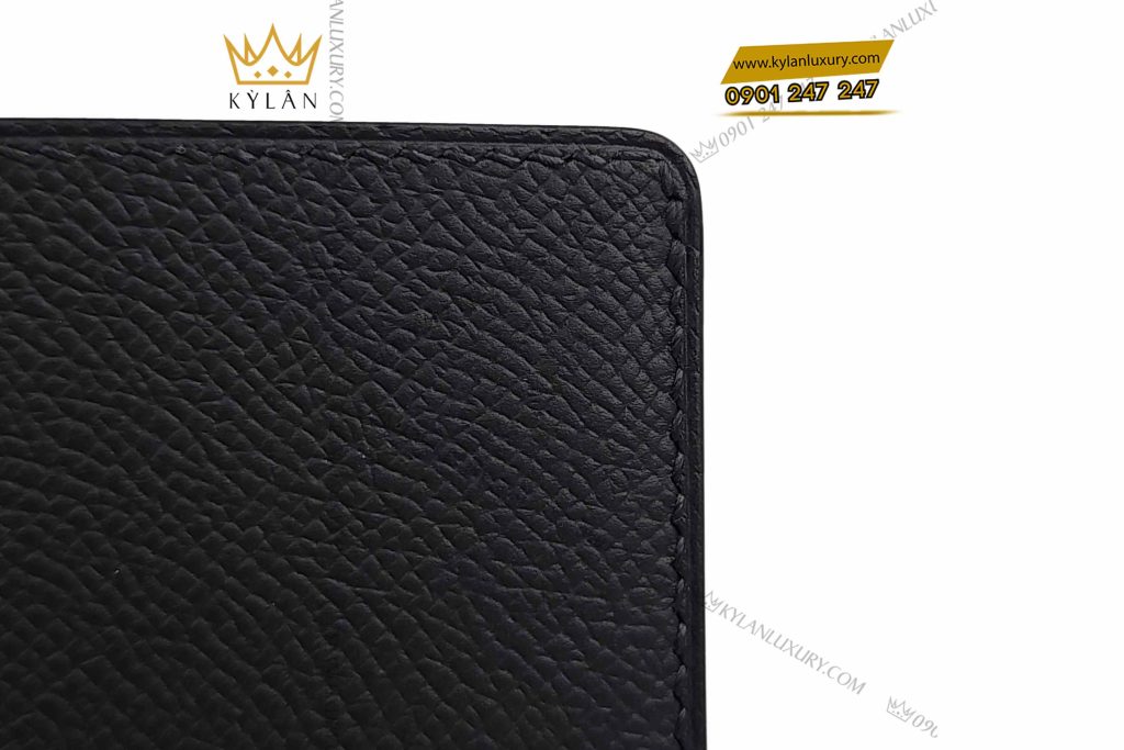 Kỳ Lân Luxury vi nam da epsom dinh logo vuong mien 7 Ví nam da Epsom đính logo vương miện