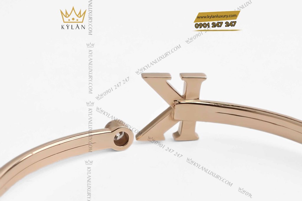 Kỳ Lân Luxury vong tay chu k vang hong nguyen khoi au750 dinh kim cuong 5 Vòng tay chữ K vàng hồng nguyên khối Au750 đính kim cương