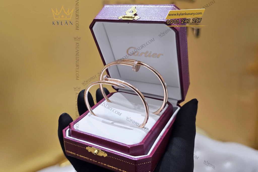 Kỳ Lân Luxury vong tay dinh vang nguyen khoi au750 dinh kim cuong 7 Vòng tay đinh vàng nguyên khối Au750 đính kim cương