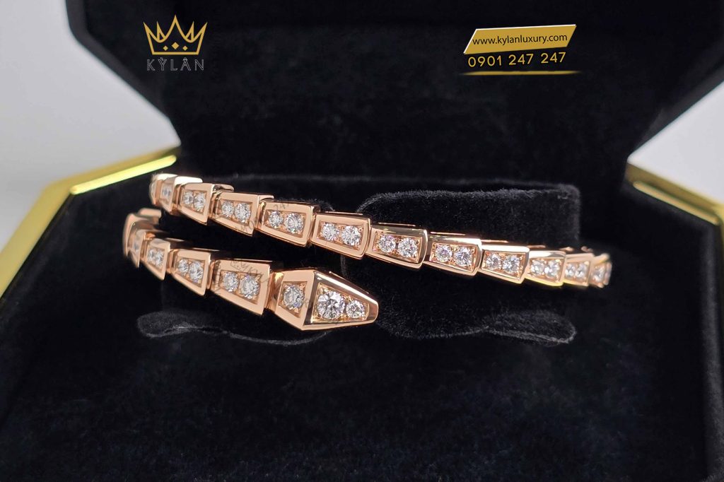 Kỳ Lân Luxury vong tay nu vang hong nguyen khoi au750 dinh kim cuong 5 Vòng tay nữ vàng hồng nguyên khối Au750 đính kim cương
