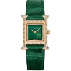 Hermes Heure H Watch 21mm mặt đá malachite
