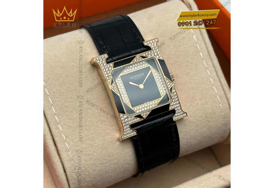 Đồng Hồ Hermès Heure H Perspective đính 118 viên kim cương lấp lánh 
