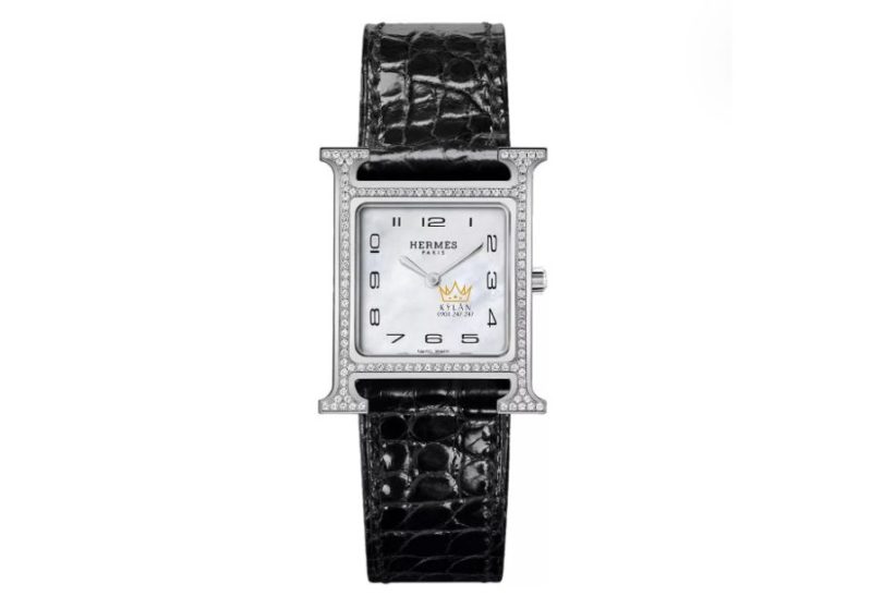 Hermès Heure H Watch 25mm mặt số xà cừ trắng