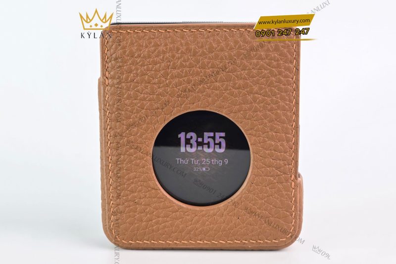 Bao da điện thoại Vertu Ironflip da Togo màu nâu