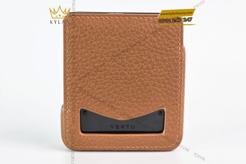 Bao da điện thoại Vertu Ironflip da Togo màu nâu
