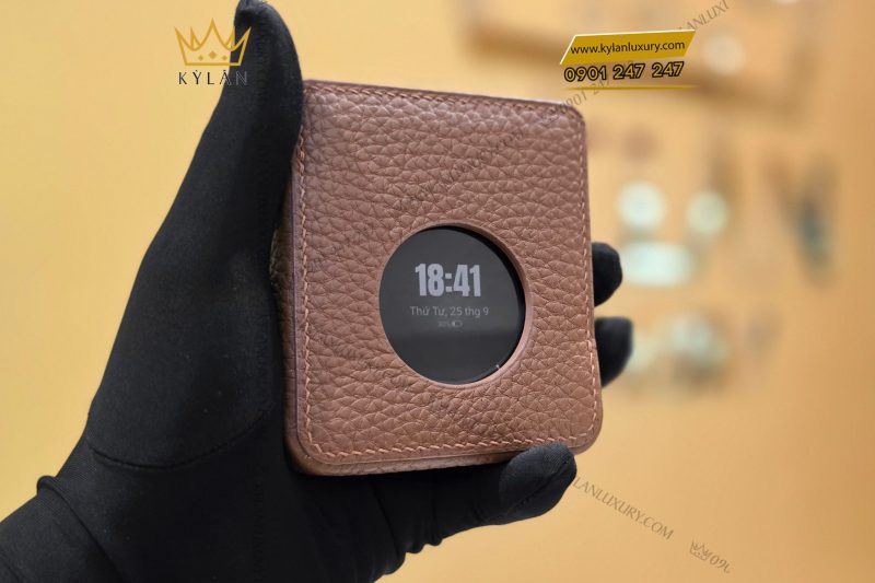 Bao da điện thoại Vertu Ironflip da Togo màu nâu