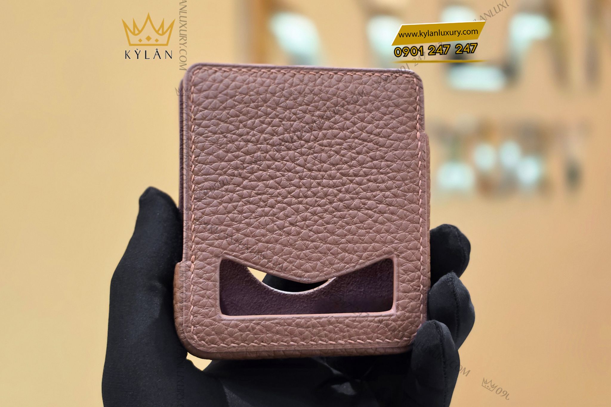 Kỳ Lân Luxury Bao da dien thoai Vertu Ironflip da Togo mau nau 5 Bao da điện thoại Vertu Ironflip da Togo màu nâu