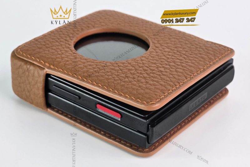 Bao da điện thoại Vertu Ironflip da Togo màu nâu