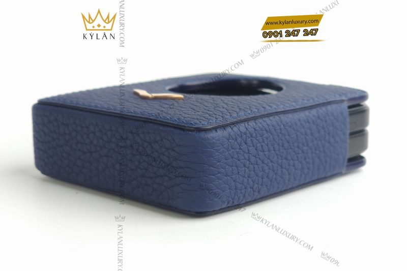Bao da điện thoại màn hình gập Vertu Ironflip da Togo màu xanh blue