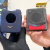 Bao da điện thoại màn hình gập Vertu Ironflip da Togo màu xanh blue