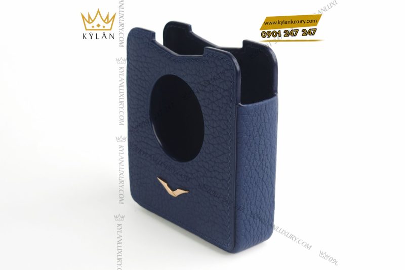 Bao da điện thoại màn hình gập Vertu Ironflip da Togo màu xanh blue