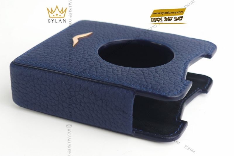 Bao da điện thoại màn hình gập Vertu Ironflip da Togo màu xanh blue