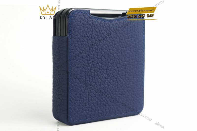 Bao da điện thoại màn hình gập Vertu Ironflip da Togo màu xanh blue