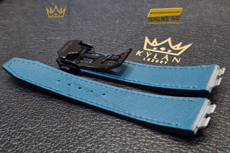Dây đồng hồ Hublot da cá màu xanh