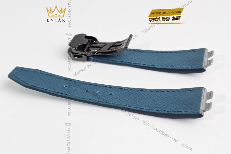 Dây đồng hồ Hublot da cá màu xanh