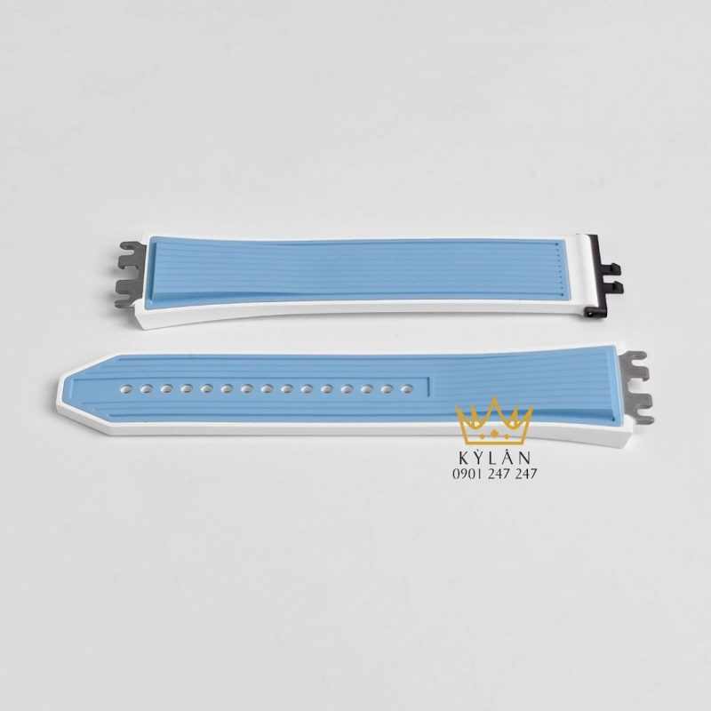 Dây đồng hồ Hublot dây cao su màu xanh