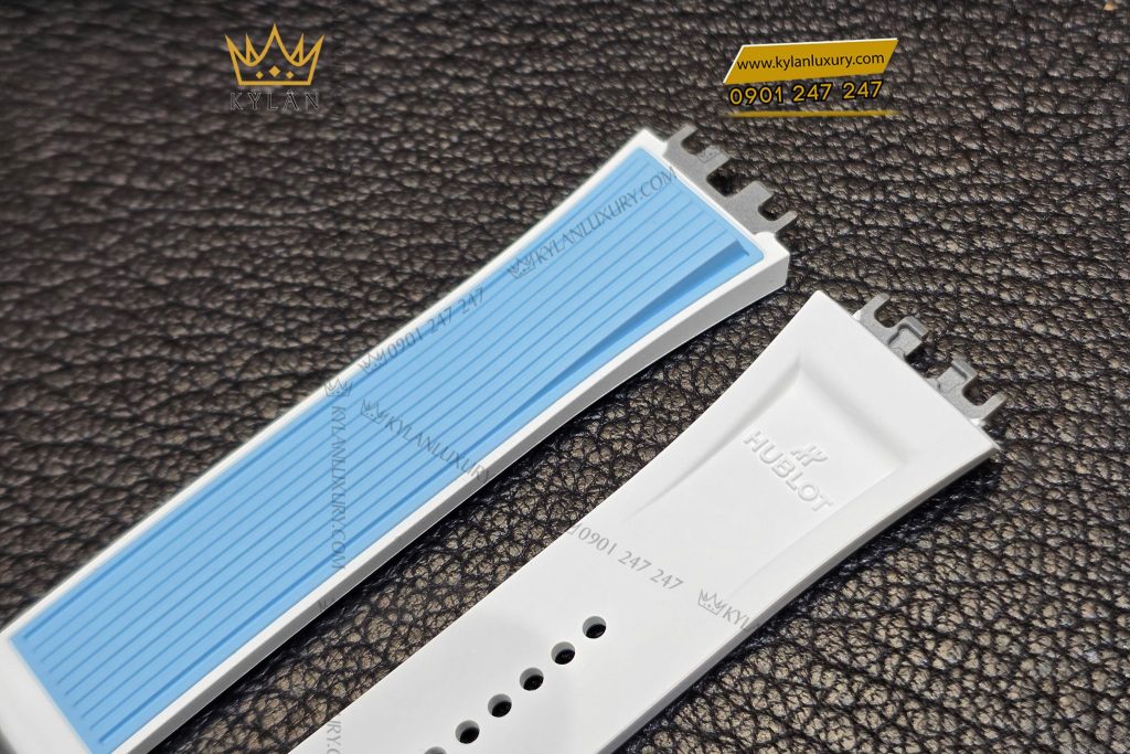 Kỳ Lân Luxury Day dong ho Hublot day cao su mau xanh 6 Dây đồng hồ Hublot dây cao su màu xanh