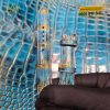 Dây đồng hồ da cá sấu màu xanh