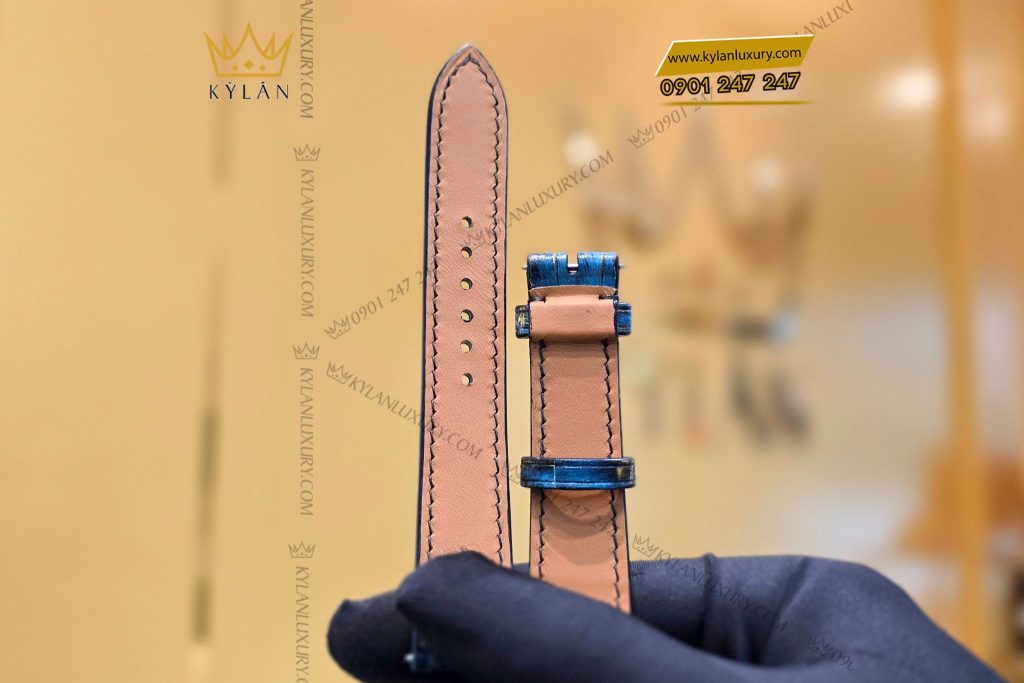 Kỳ Lân Luxury Day dong ho da ca sau 8 Dây đồng hồ da cá sấu màu xanh