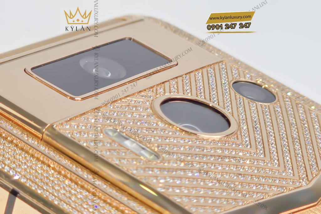 Kỳ Lân Luxury Dien thoai Metavertu 2 custom vang nguyen khoi Au750 dinh kim cuong 10 Điện thoại Metavertu 2 custom vàng nguyên khối Au750 đính kim cương