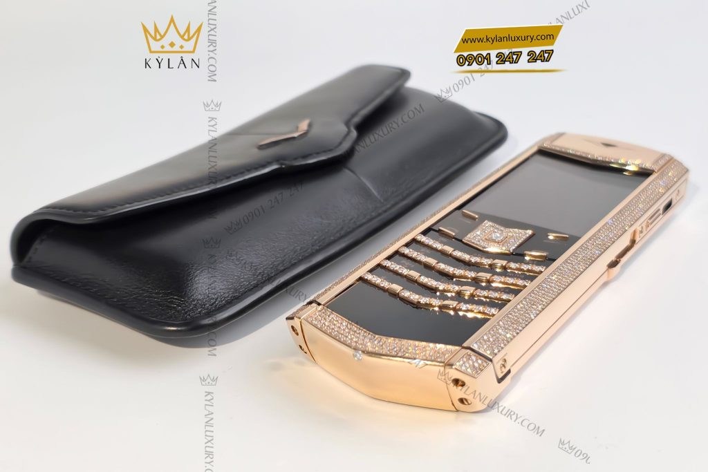 Kỳ Lân Luxury Dien thoai Vertu Signature S Gold Ziczac Mix Diamonds G63 10 Điện thoại Vertu Signature S Gold Ziczac Mix Diamonds G63