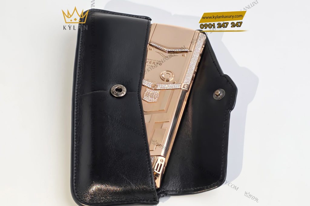 Kỳ Lân Luxury Dien thoai Vertu Signature S Gold Ziczac Mix Diamonds G63 4 Điện thoại Vertu Signature S Gold Ziczac Mix Diamonds G63