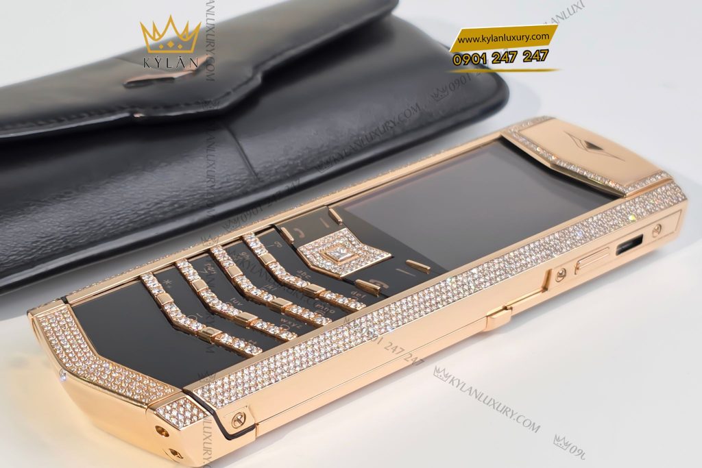 Kỳ Lân Luxury Dien thoai Vertu Signature S Gold Ziczac Mix Diamonds G63 5 Điện thoại Vertu Signature S Gold Ziczac Mix Diamonds G63