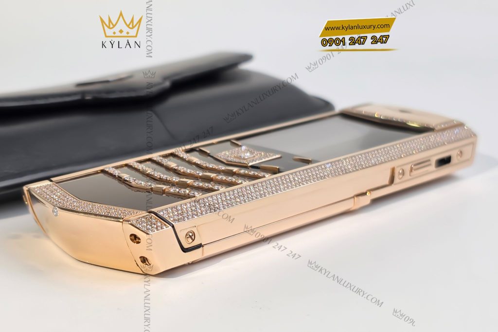 Kỳ Lân Luxury Dien thoai Vertu Signature S Gold Ziczac Mix Diamonds G63 9 Điện thoại Vertu Signature S Gold Ziczac Mix Diamonds G63