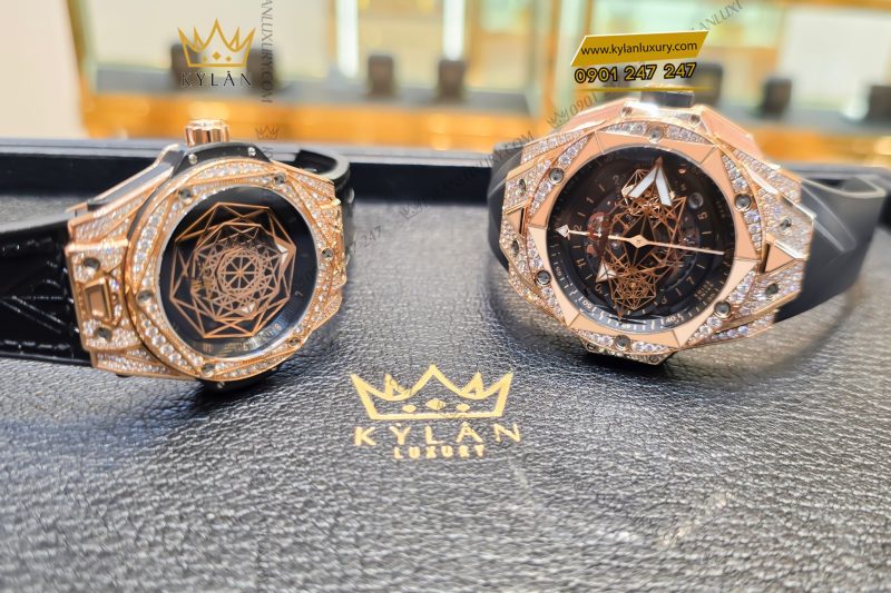 Đồng hồ Hublot Big Bang Sang Bleu II King Gold Pave 45mm