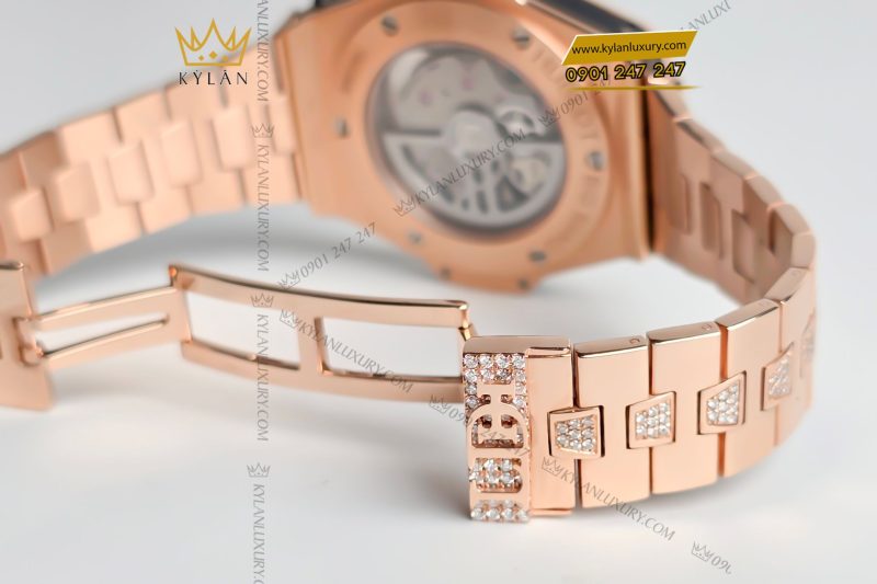 Đồng hồ Hublot Big Bang Sang Bleu King Gold Pave custom dây LDH 39mm