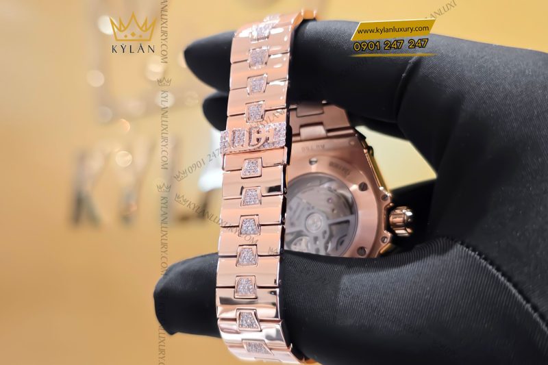 Đồng hồ Hublot Big Bang Sang Bleu King Gold Pave custom dây LDH 39mm