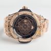 Đồng hồ Hublot Big Bang Sang Bleu King Gold Pave custom dây LDH 39mm