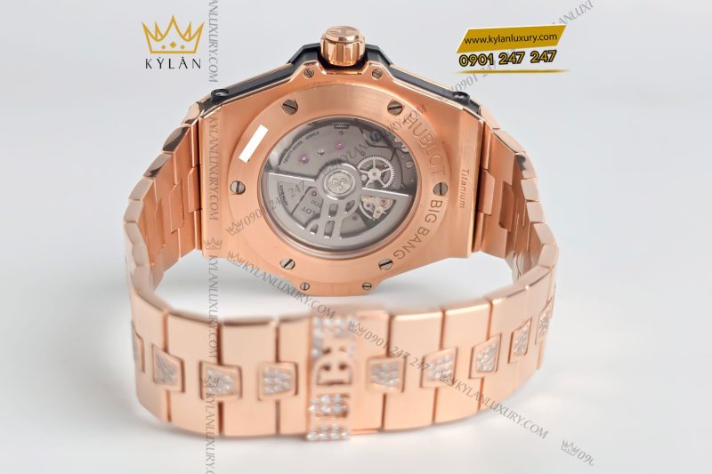 Đồng hồ Hublot Big Bang Sang Bleu King Gold Pave custom dây LDH 39mm