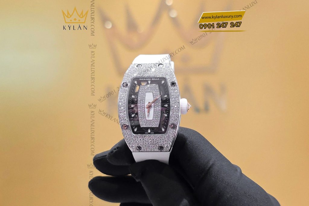 Kỳ Lân Luxury Dong ho Richard Mille RM 07 01 White Gold Diamond Pave 6 Đồng hồ Richard Mille RM 07-01 White Gold Diamond Pave