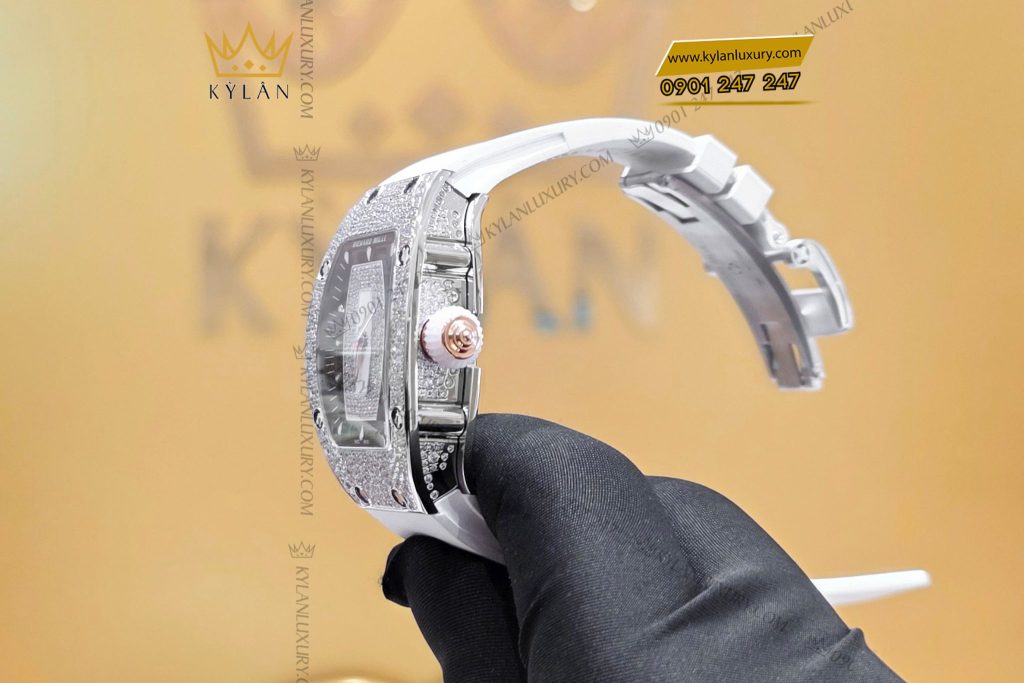 Kỳ Lân Luxury Dong ho Richard Mille RM 07 01 White Gold Diamond Pave 8 Đồng hồ Richard Mille RM 07-01 White Gold Diamond Pave