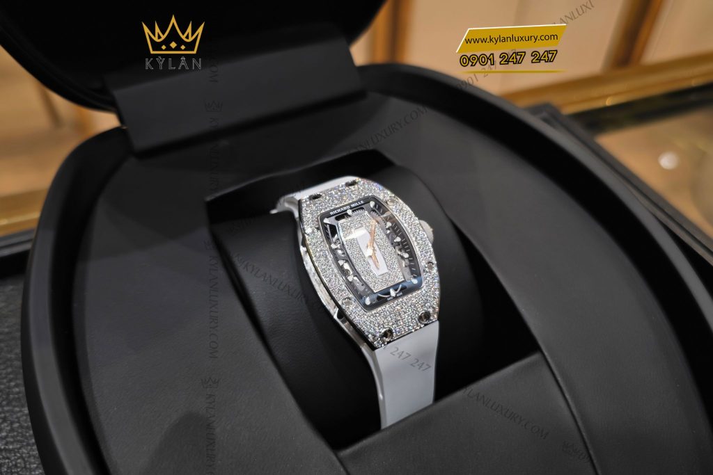 Kỳ Lân Luxury Dong ho Richard Mille RM 07 01 White Gold Diamond Pave 9 Đồng hồ Richard Mille RM 07-01 White Gold Diamond Pave