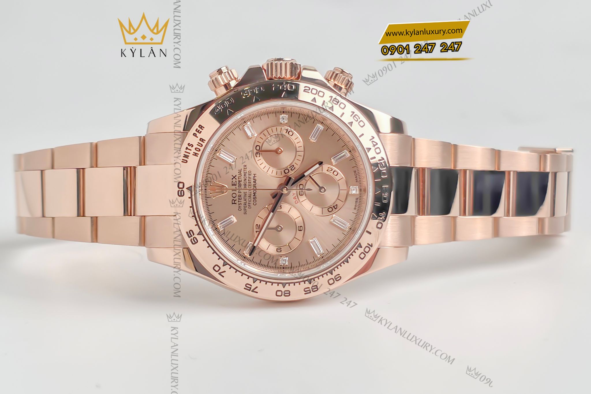 Kỳ Lân Luxury Dong ho Rolex Cosmograph Daytona 116505 0012 Everose Gold 20 Đồng hồ Rolex Cosmograph Daytona 116505-0012 Everose Gold mặt Sundust