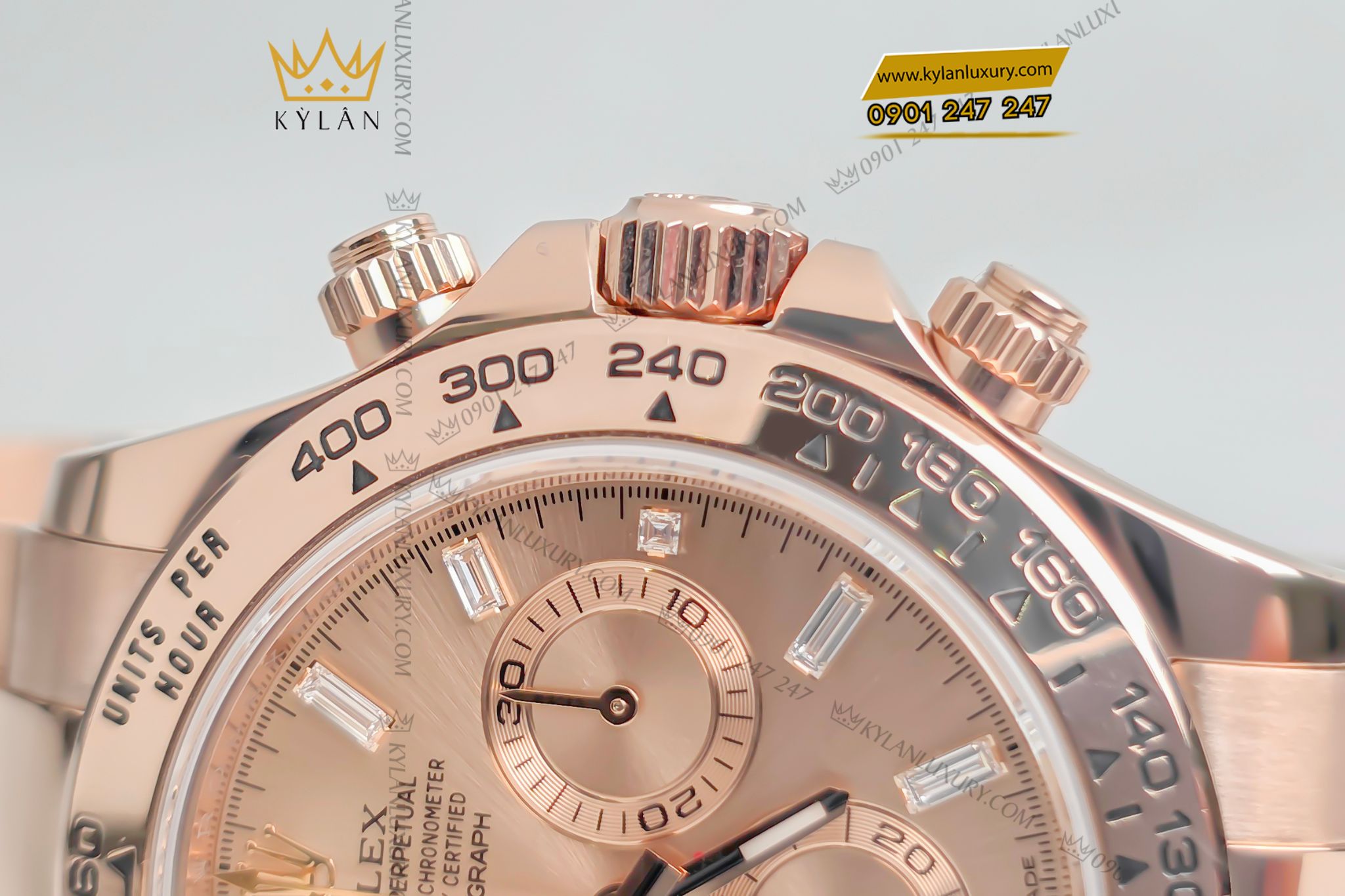 Kỳ Lân Luxury Dong ho Rolex Cosmograph Daytona 116505 0012 Everose Gold 22 Đồng hồ Rolex Cosmograph Daytona 116505-0012 Everose Gold mặt Sundust