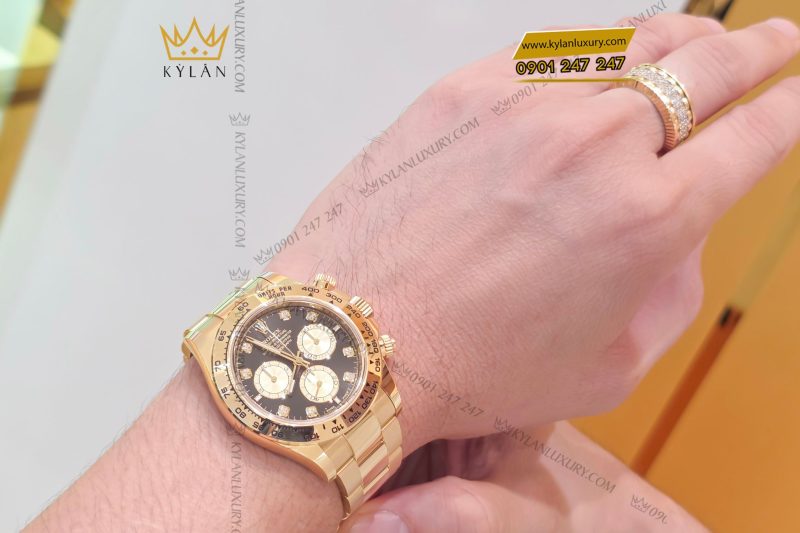 Đồng hồ Rolex Cosmograph Daytona 126508-0003 Yellow Gold mặt đen vàng