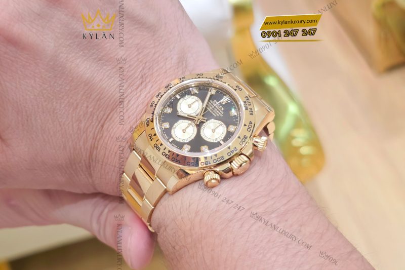 Đồng hồ Rolex Cosmograph Daytona 126508-0003 Yellow Gold mặt đen vàng