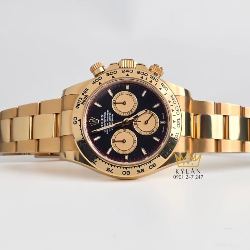 Đồng hồ Rolex Cosmograph Daytona 40 126508-0002 mặt đen vàng Champagne