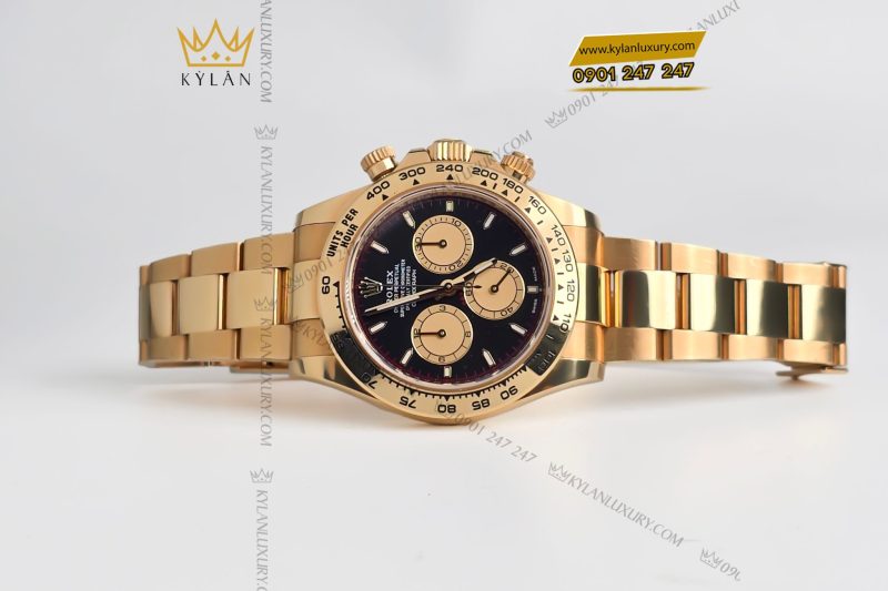 Đồng hồ Rolex Cosmograph Daytona 40 126508-0002 mặt đen vàng Champagne
