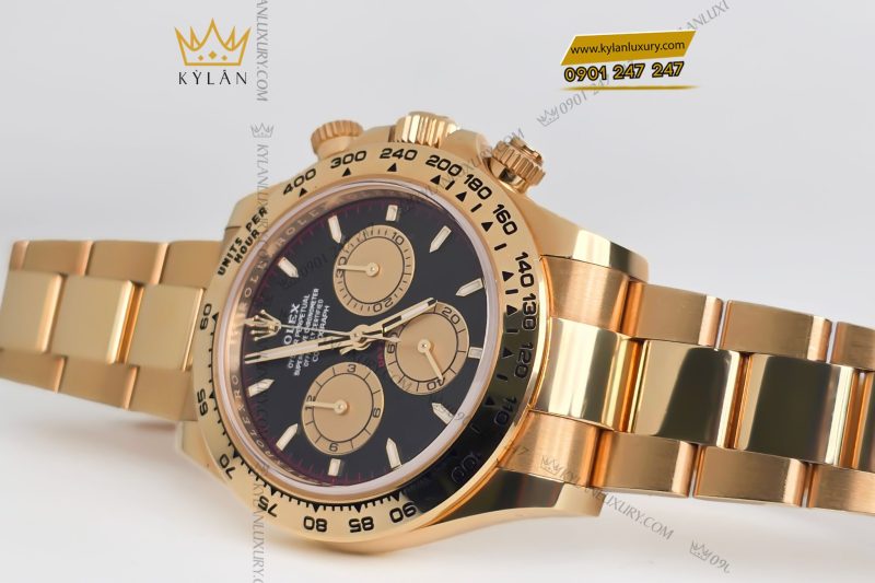 Đồng hồ Rolex Cosmograph Daytona 40 126508-0002 mặt đen vàng Champagne