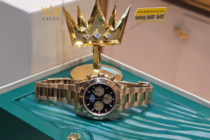Đồng hồ Rolex Cosmograph Daytona 40 126508-0002 mặt đen vàng Champagne
