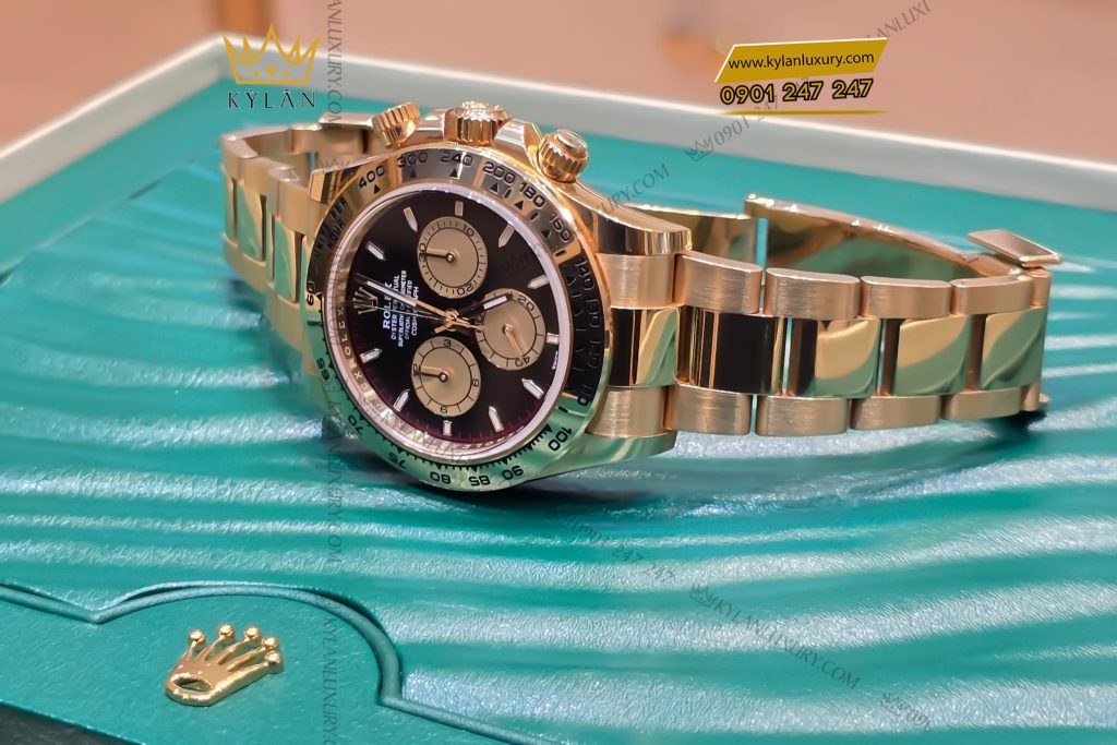 Kỳ Lân Luxury Dong ho Rolex Cosmograph Daytona 126508 mat so den vang Champagne 5 Đồng hồ Rolex Cosmograph Daytona 40 126508-0002 mặt đen vàng Champagne