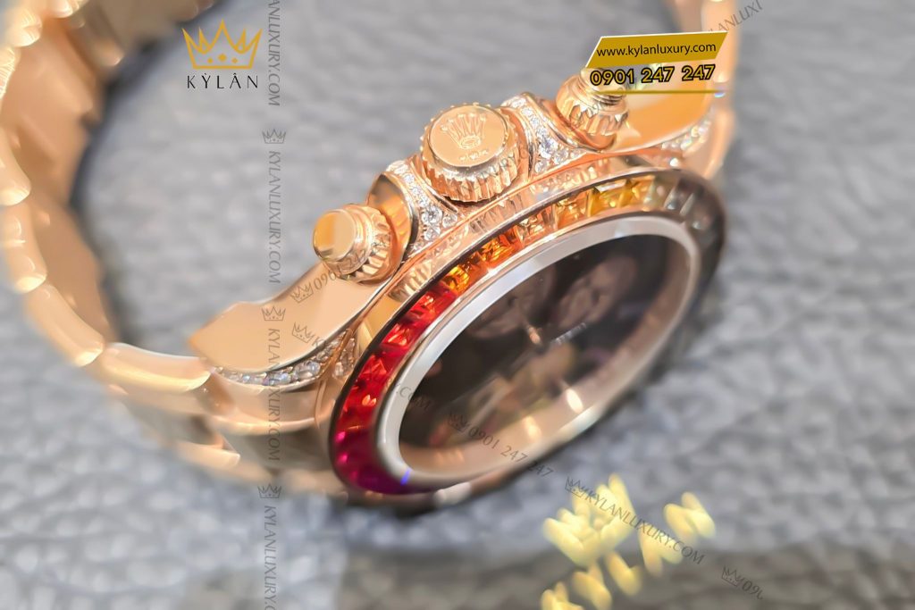 Kỳ Lân Luxury Dong ho Rolex Cosmograph Daytona Rainbow 40 116595RBOW Rose Gold 3 Đồng hồ Rolex Cosmograph Daytona Rainbow 40 116595RBOW Rose Gold